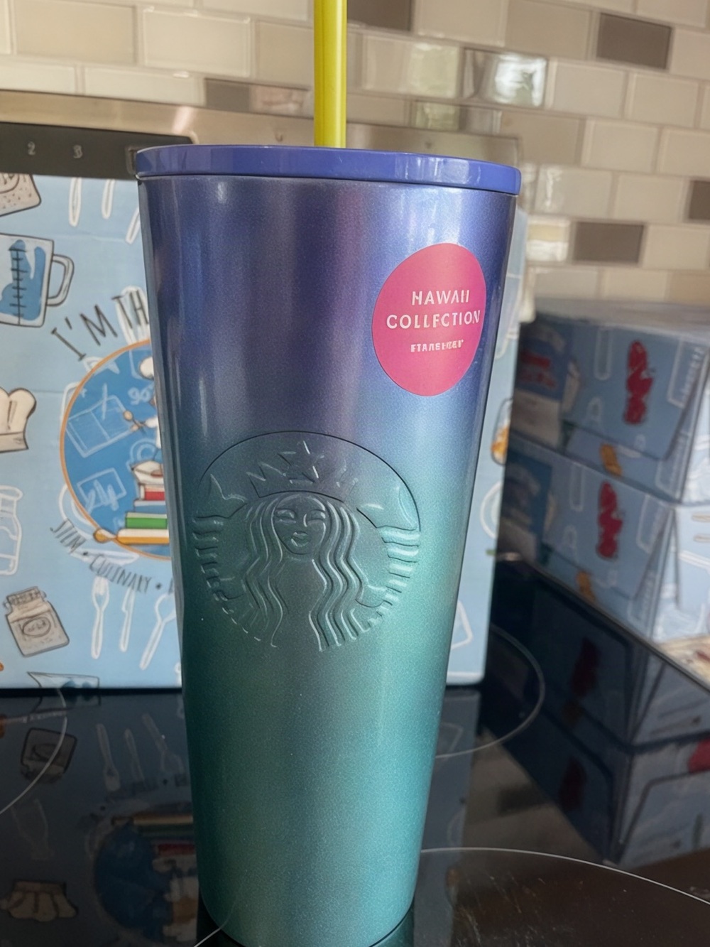 Authentic Starbucks Hawaii Exclusive 2020 Blue Ombre Tropical Tumbler 24oz